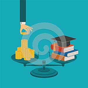 Vector concept of investment in education photo