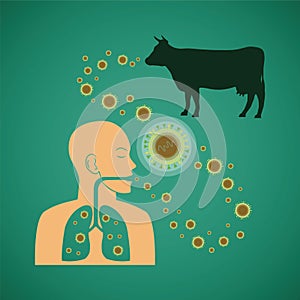 Vector concept of man and animal respiratory pathogenic tuberculosis virus