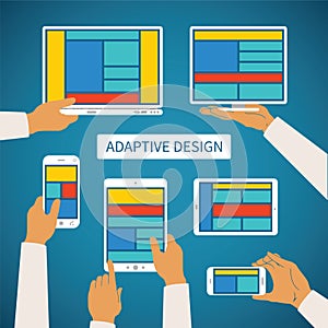 Vector concept of modern adaptive responsive web and application design photo
