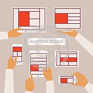 Vector concept of modern adaptive responsive web and application design