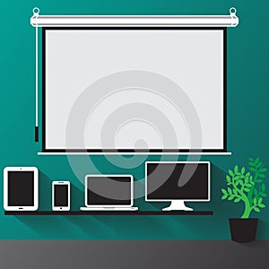 vector concept of modern business workspace