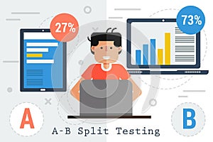 Vector A-B Split Testing - tablet and computer
