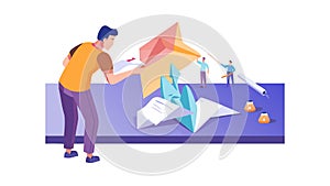 Team Collaborating on Puzzle Vector, vector design Generative AI