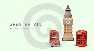 Vector concept for tourism, business in Great Britain