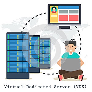 Vector concept Virtual Dedicated Server on white photo