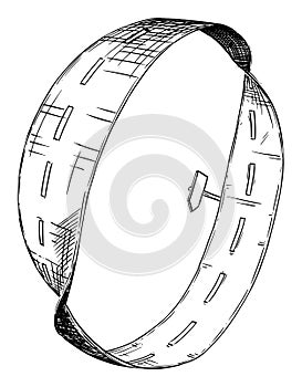 Vector Conceptual Business Illustration or Drawing of Cyclic Road, Moving in Circle, Repetition and Endless Effort