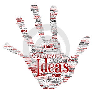 Vector creative idea brainstorming human hand print