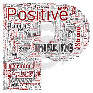 Vector conceptual positive thinking, happy strong attitude