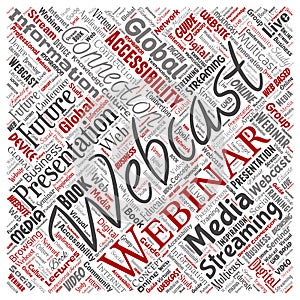 Vector webcast word cloud