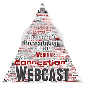 Vector webcast or webinar triangle arrow communication