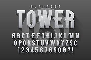 Vector condensed original display font design, alphabet