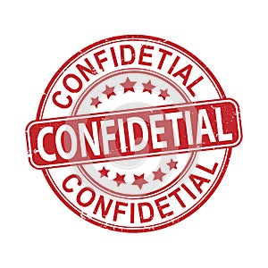 A Vector Confidential Rubber Stamp Illustration ON WHITE