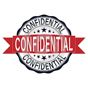 A Vector Confidential Rubber Stamp Illustration on a white background