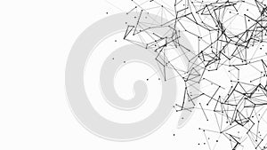 Vector connecting lines and dots on white background. Network connection structure. Banner template for your design