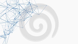 Vector connecting lines and dots on white background. Network connection structure. Banner template for your design