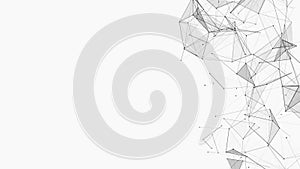 Vector connecting lines and dots on white background. Network connection structure. Banner template for your design