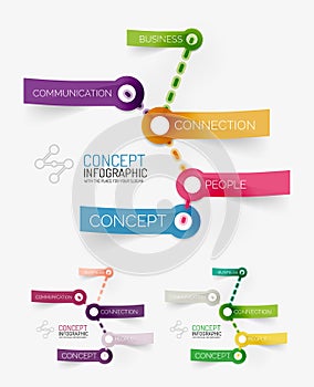 Vector connection theme keyword infographic