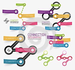 Vector connection theme keyword infographic