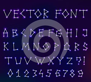 Vector constellation font in space