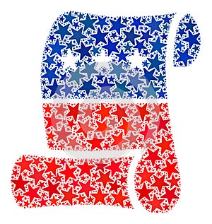 Vector Constitution Roll Paper Mosaic of Stars in American Democratic Colors