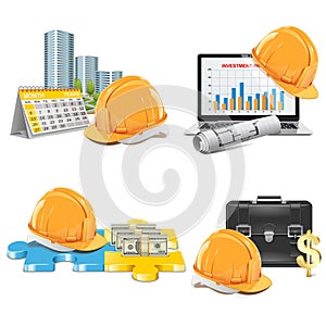 Vector Construction Investment Concept