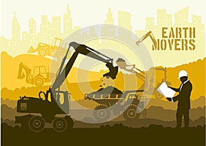 Vector construction machines, heavy equipment... earth movers