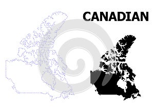 Vector Contour Dotted Map of Canada with Caption