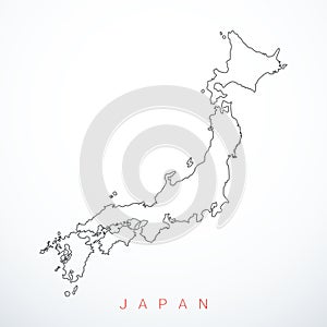 Vector contour japan map