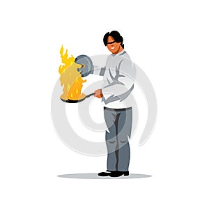 Vector Cook Cartoon Illustration.