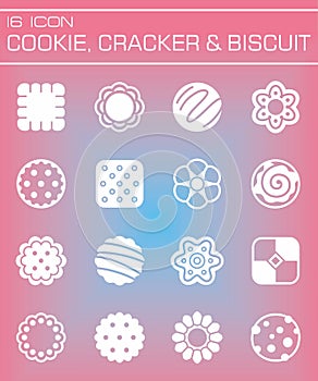 Vector Cookie, craker, biscuit icon set