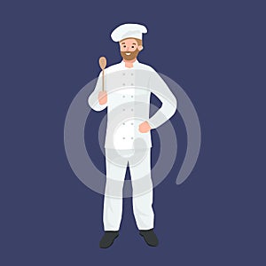 Vector cooking chefs vector illustration. Professions job man in uniform,