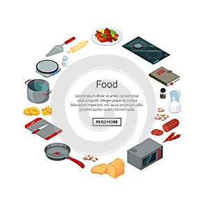 Vector cooking food isometric