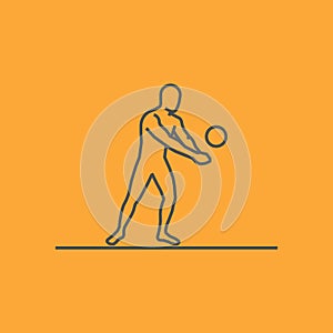 Vector cool line volleyball icon