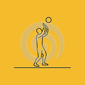 Vector cool line volleyball icon