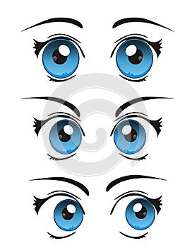 Vector cool realistic cartoon eyes