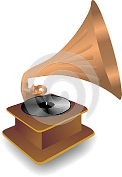 Vector copper gramophone
