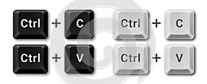 Vector copy and paste computer keyboard buttons
