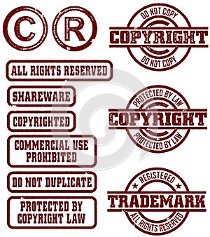 Vector Copyright Trademark Stamps