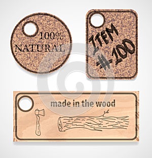 Vector cork labels set