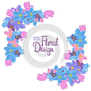 Vector corner with forget-me-not flowers