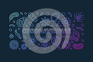 Vector Coronavirinae concept linear colorful horizontal banner photo