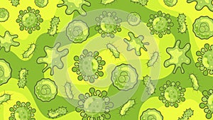 Vector disease theme coronavirus and bacteria pattern background virus concept backdrop