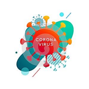 Vector Coronavirus, covid-19 modern colorful abstract background, fluid design, gradient . Pandemic virus, bacteria