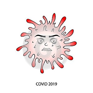 Vector Coronavirus COVID 2019 Colour Icon. Pandemic virus.