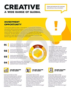 Vector corporate business template infographic with light bulb,