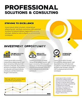 Vector corporate business template infographic with line graph,