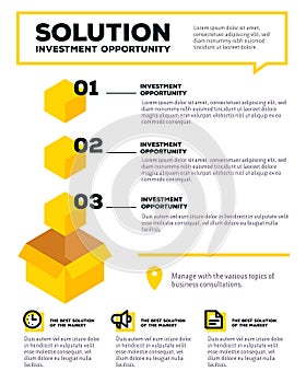 Vector corporate business template infographic with yellow box,