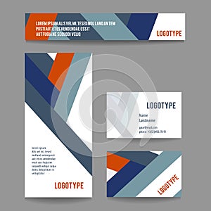 Vector corporate template with stripes