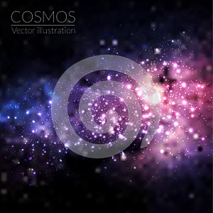 Vector cosmos illustration with stars and galaxy