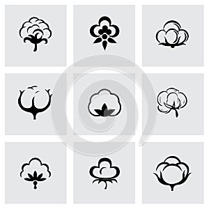 Vector cotton icon set